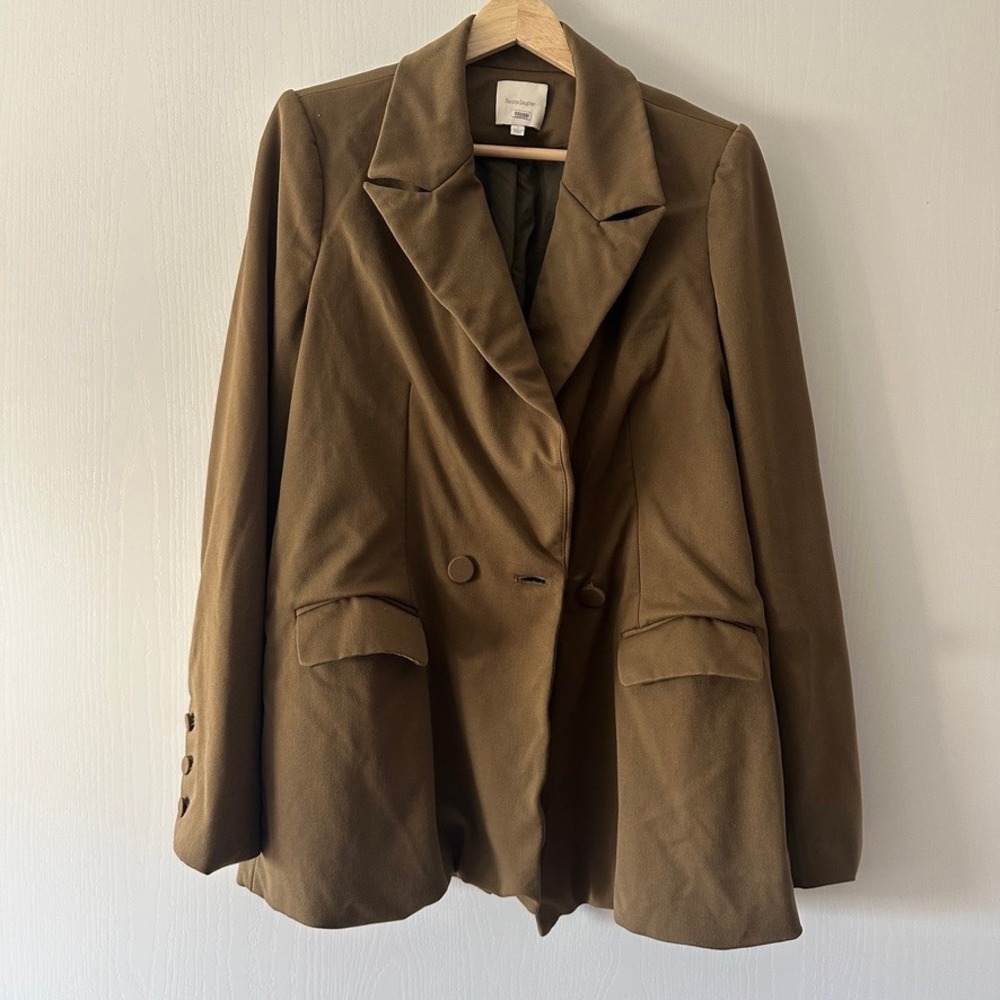 Favorite Daughter The Suits You Double Breasted Blazer Olive Khaki Small